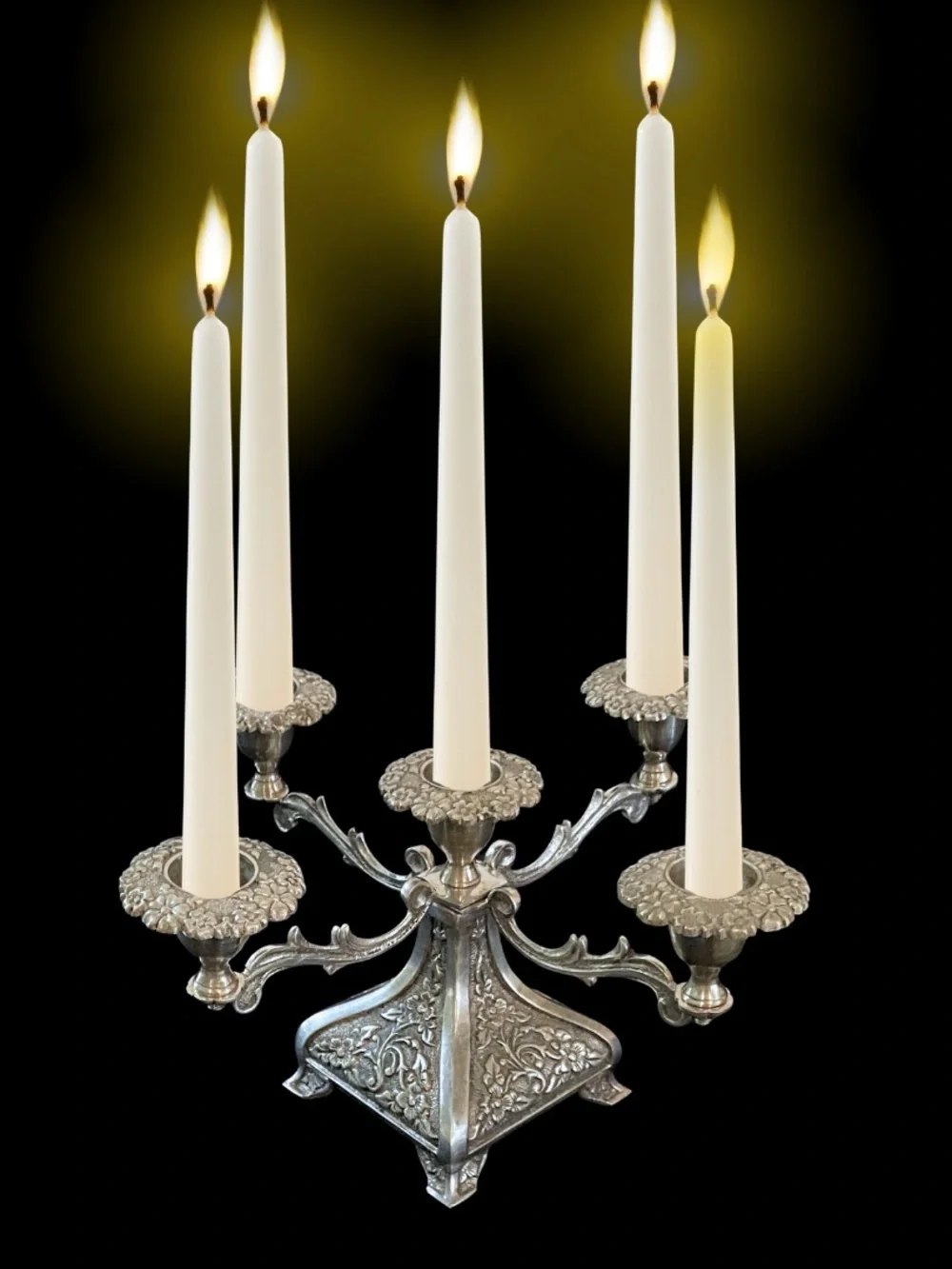 Vintage set of Candelabras  Ornate Silver design